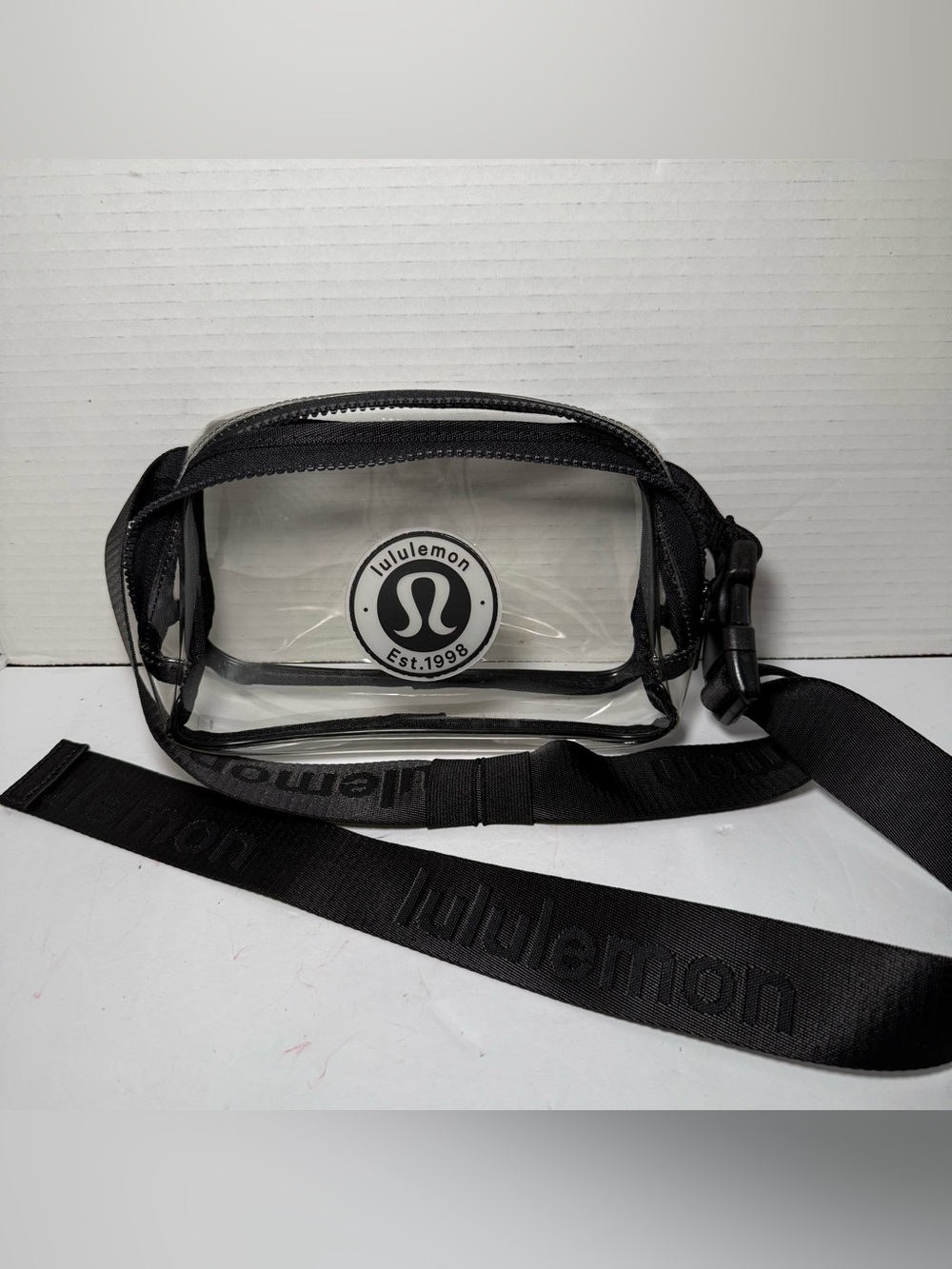 Lululemon Everywhere Belt Bag Logo 1L Clear Black Purse Stadium Concert Fanny